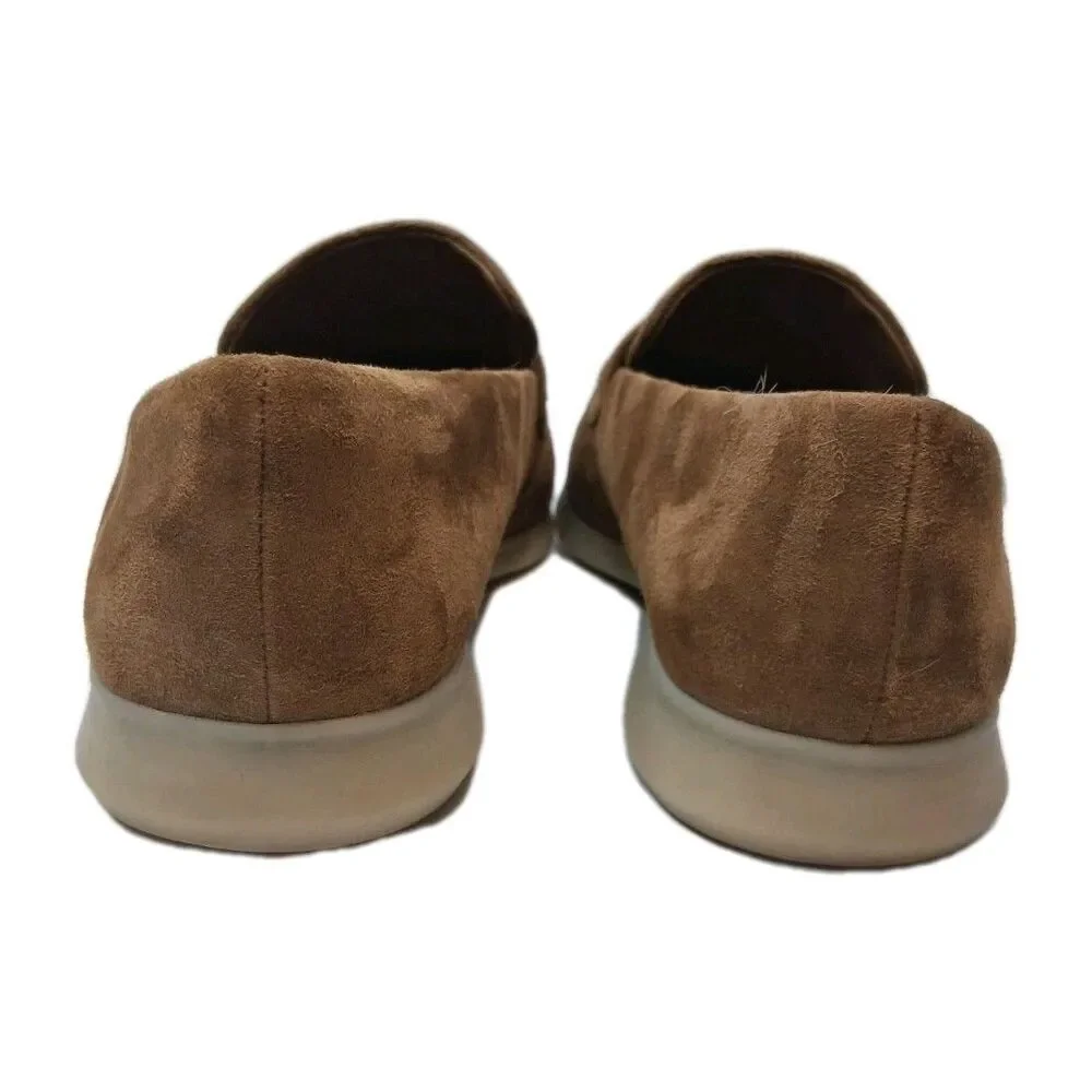 Vince Big Sur Suede Loafers Womens 8 Brown Cognac Moc Toe Slip On Flats
